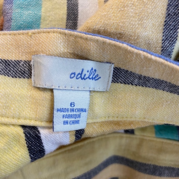 Odille Anthropologie women’s linen cotton striped - Picture 3 of 5